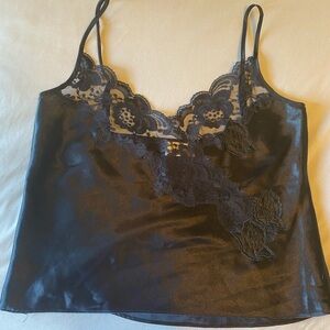 Victoria's Secret Gold Label  Black Satin Top